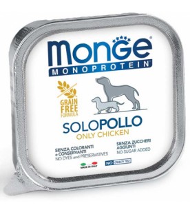 monge-conserva-monoproteica-solo-100%-carne-pentru-caini-pollo-pui-150g
